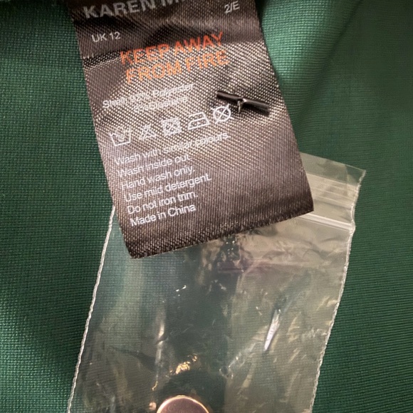 Karen Millen Emerald Green Shirt Dress with Black Trim - Picture 14 of 15